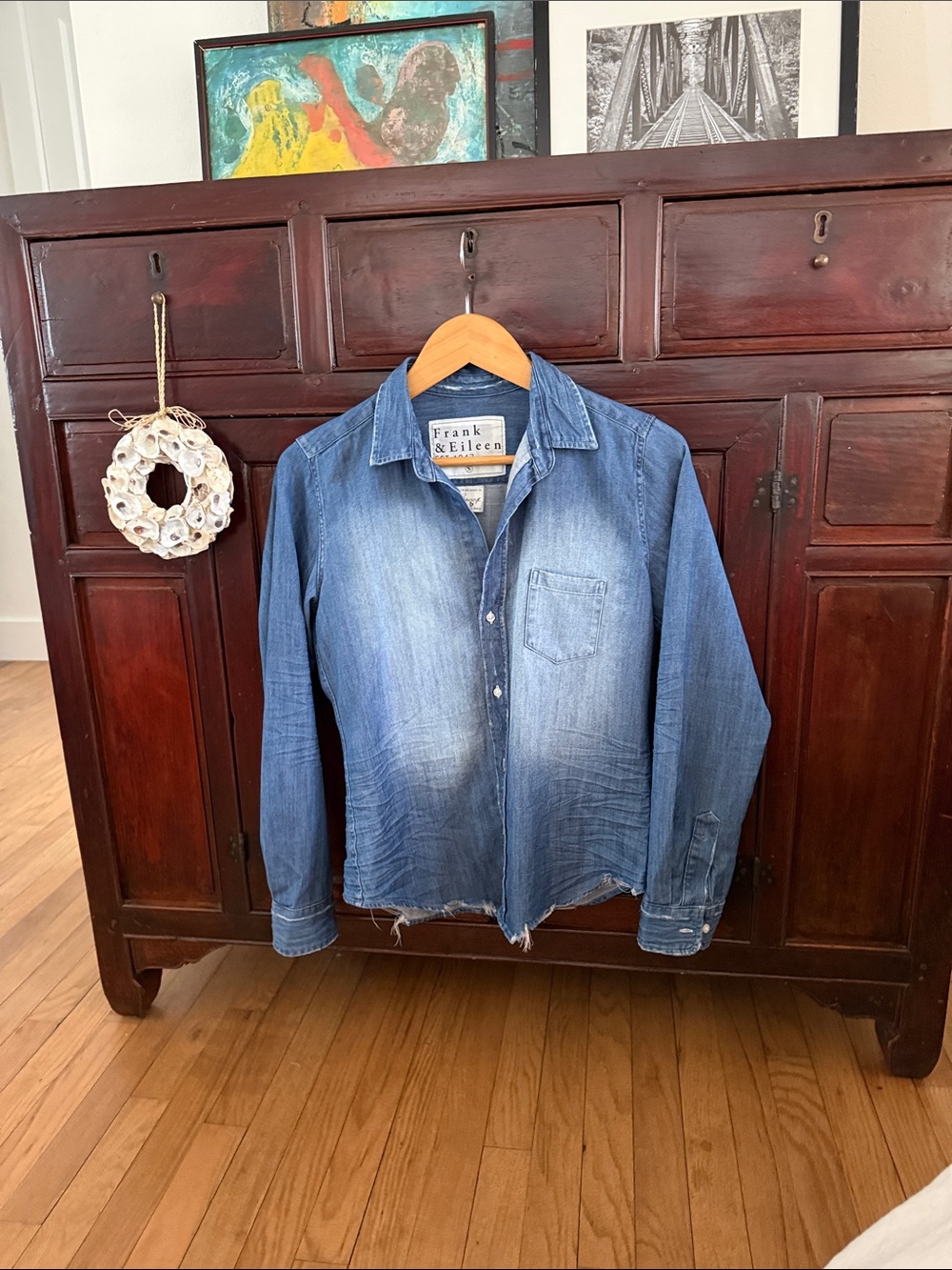 Frank & Eileen Faded Blue Denim Button-Up Shirt